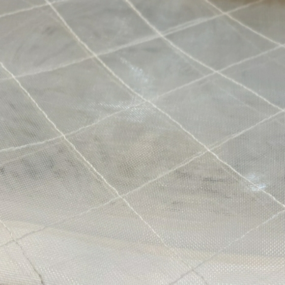 White Fur Trimmed Pom Pom Frosted See Through Purse 10x11" - Picture 5 of 5